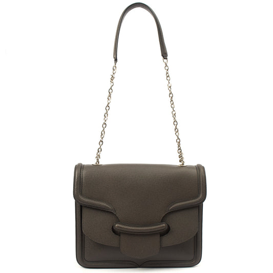 Alexander McQueen Shoulder Bag Heroine 21 in Grey, Leather — Side View