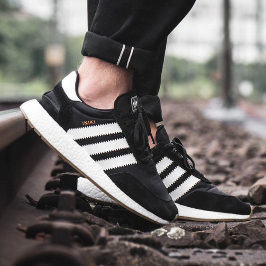 adidas Iniki Runner Core Black-Gum — UK 3.5 | EU 36 | US 4 — Side View