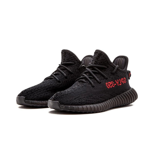 Adidas Yeezy Boost 350 V2 Infant Core Black-Red — UK 0k | EU 16 | US 1k — Side View