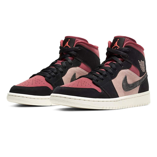 Air Jordan 1 Wmns Mid 'Burgundy Dusty Pink' — UK 2.5 | EU 35.5 | US 5 — Side View