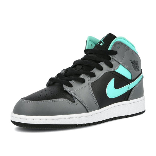 Air Jordan 1 Mid Grey Aqua (GS) — UK 13.5 | EU 32 | US 1Y — Side View