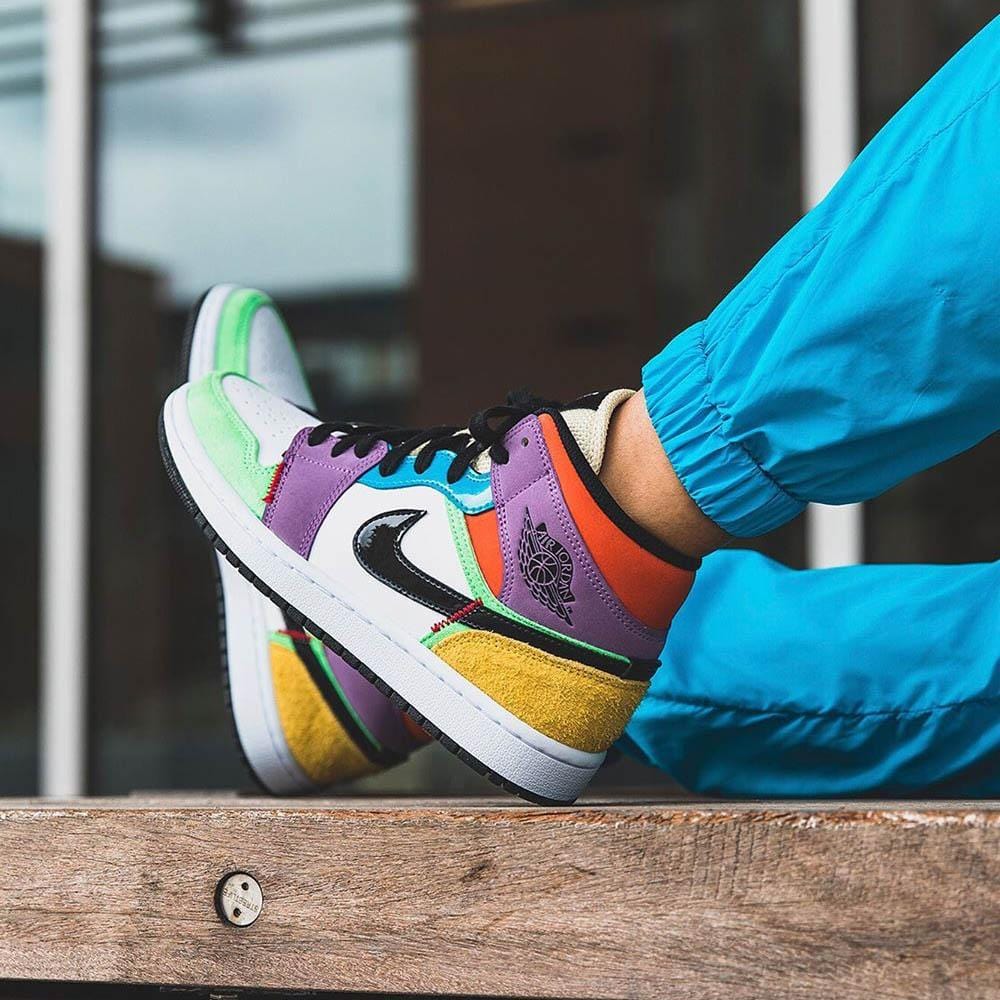 Air Jordan 1 Mid SE Multi-Colour (W) — UK 2.5 | EU 35.5 | US 5 — Lifestyle View