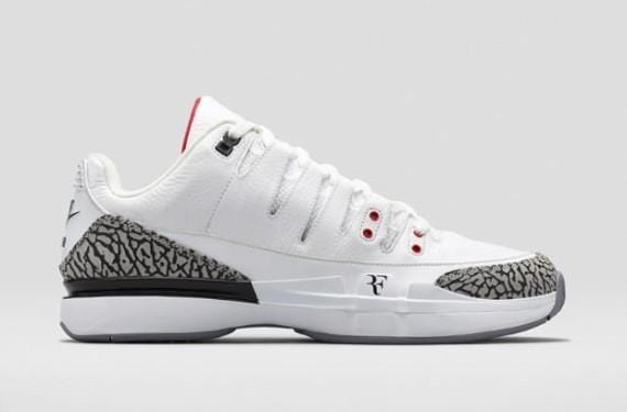 Air Jordan 3 x Nike Zoom Vapor Tour 9 White — UK 3 | EU 35.5 | US 3.5 — Top View