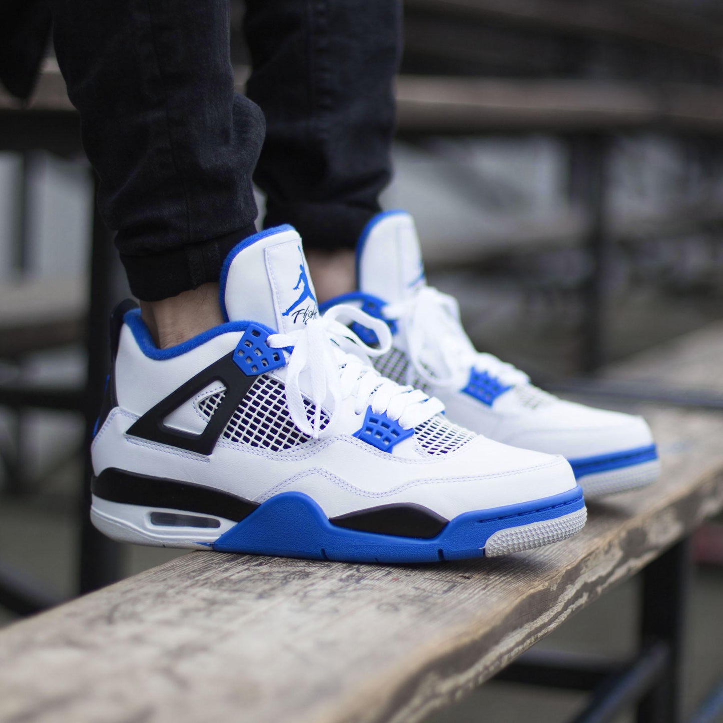 Air Jordan 4 Retro 'Motorsports' — UK 3 | EU 35.5 | US 3.5 — Lifestyle View