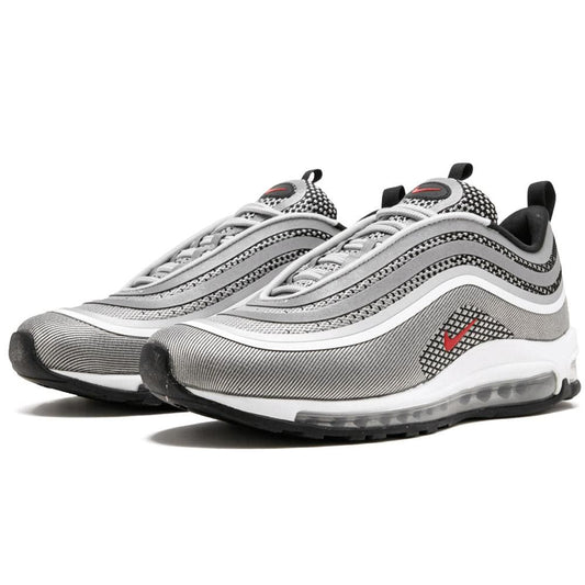 Nike Air Max 97 Ultra Metallic Silver-Varsity Red — UK 3 | EU 35.5 | US 3.5 — Side View