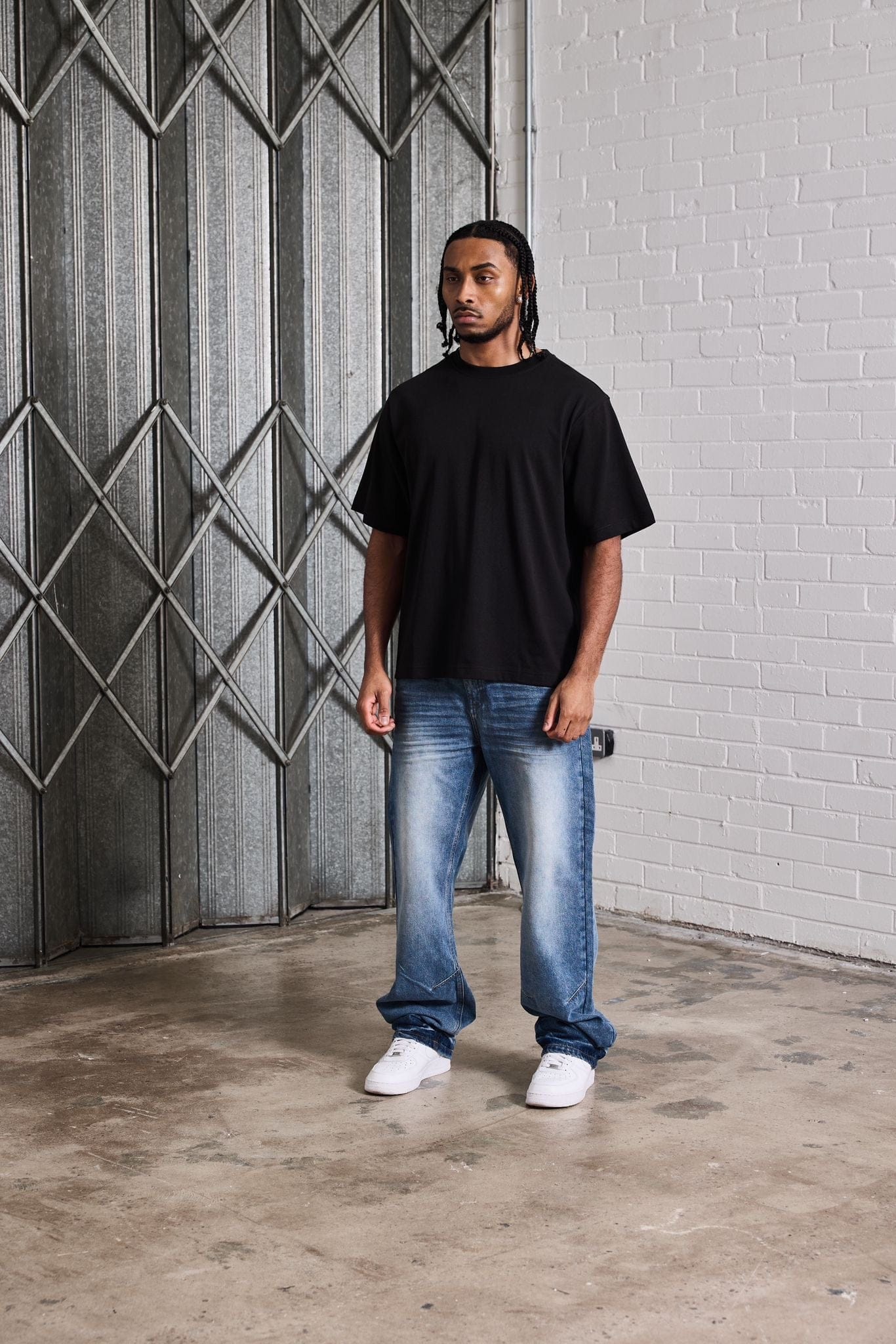 Benir Clothing Relaxed Ripple Denim - Classic Blue — 28 — Detail View