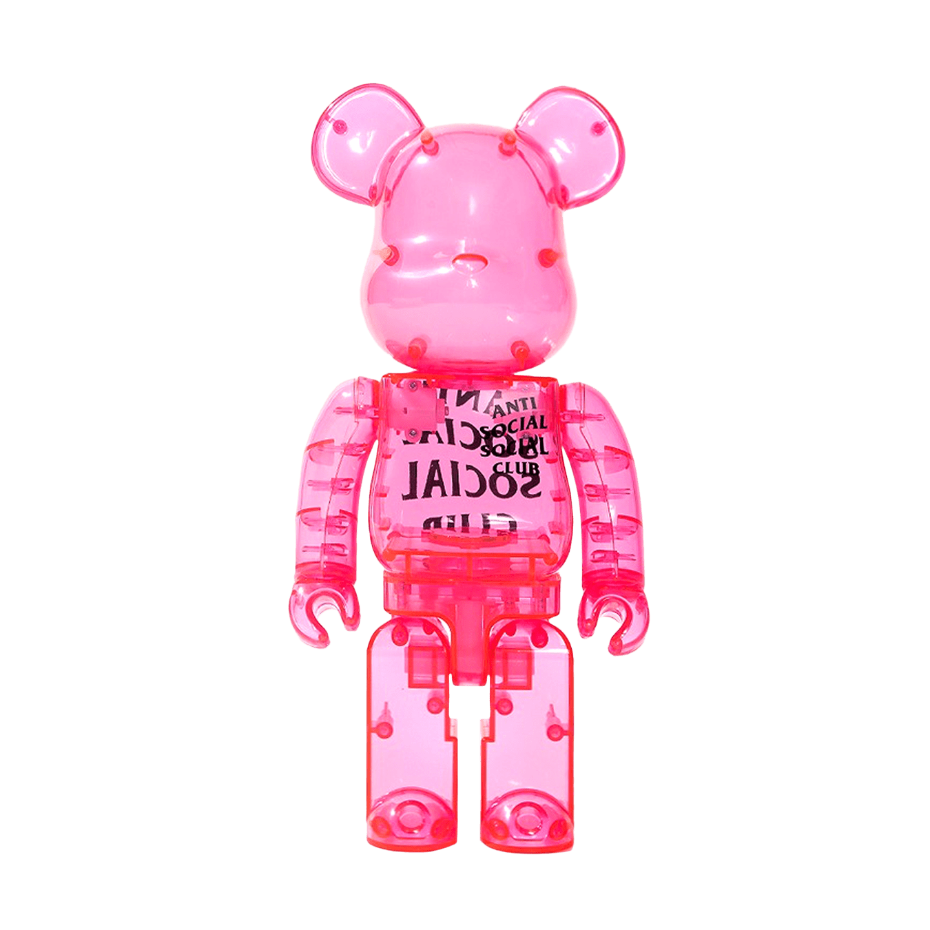 Bearbrick x Antisocial Social Club 400% 'Pink' — Front View