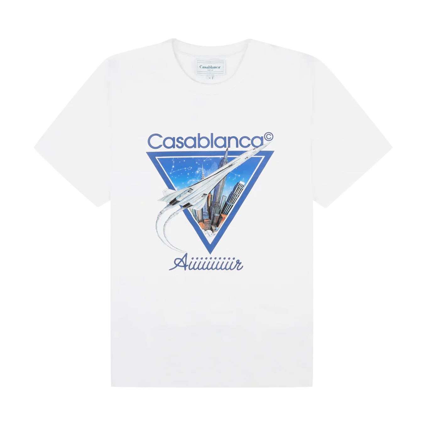 Casablanca 'Aiiiiiir' Printed White T Shirt — XXS — Front View