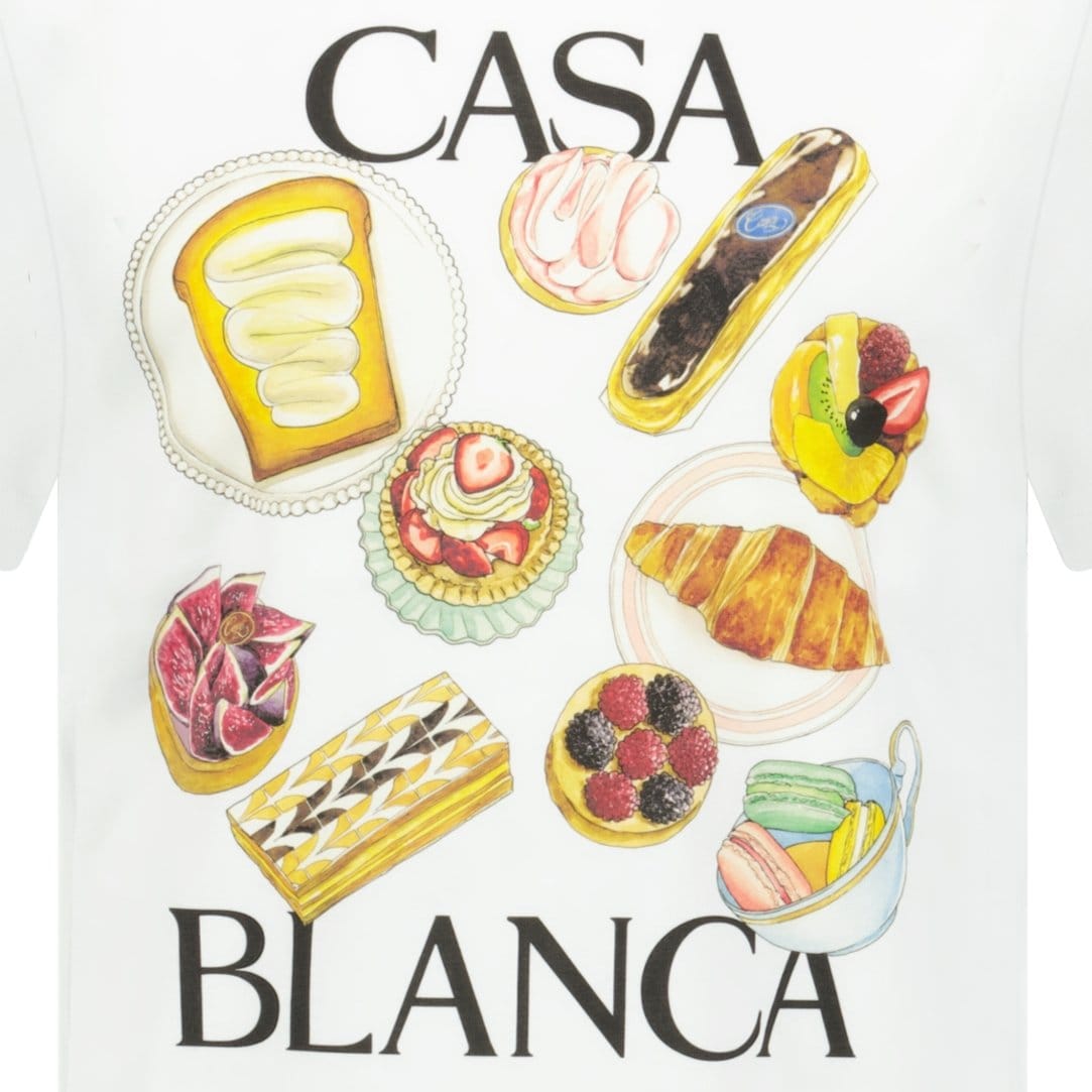 Casablanca In Flight Pastries Printed T-Shirt White — S — Side View