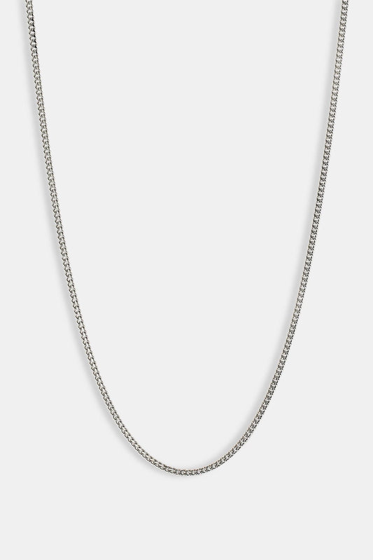 Cernucci Micro Cuban Chain - 2.5mm - White — 16" — Side View