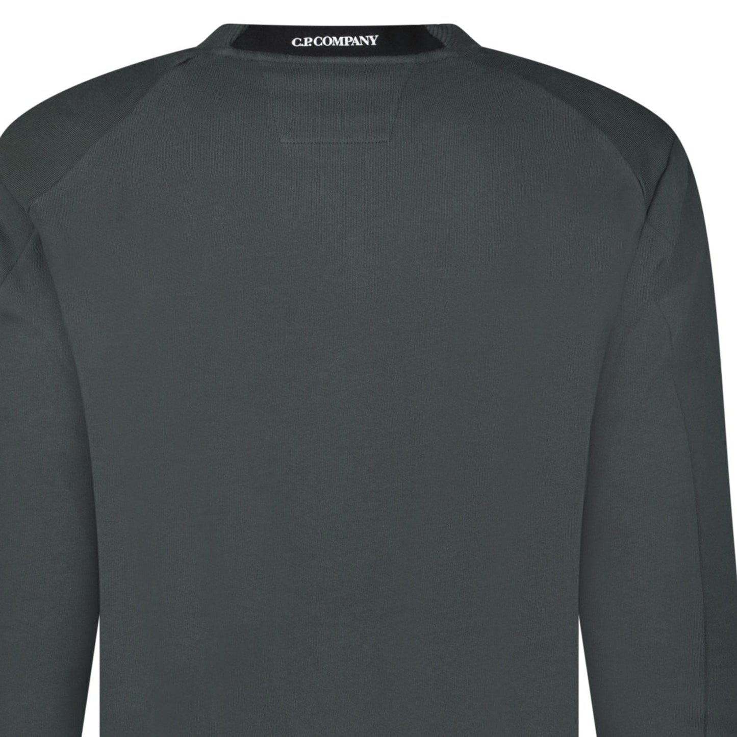 CP Company Diagonal Raised Fleece Crewneck Lens Sweatshirt Dark Shadow Grey — S — Detail View