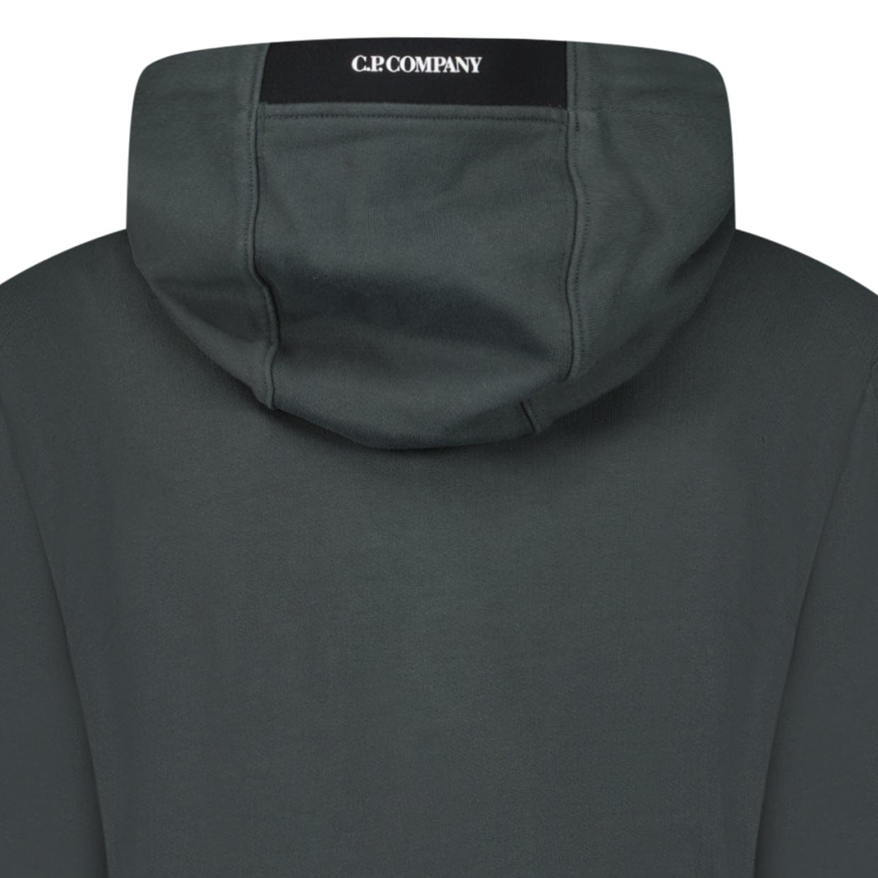 CP Company Lens Diagonal Raised Hooded Fleece Dark Shadow Grey — S — Lifestyle View