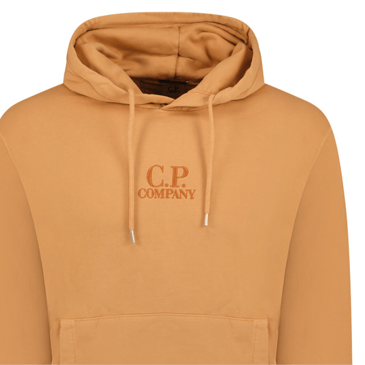 CP Company Writing Logo Hooded Sweatshirt Apricot — S — Side View