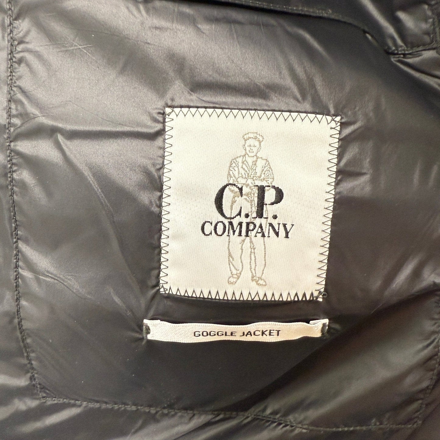 CP Company D.D. Padded Goggle Down Jacket Black — M — Lifestyle View