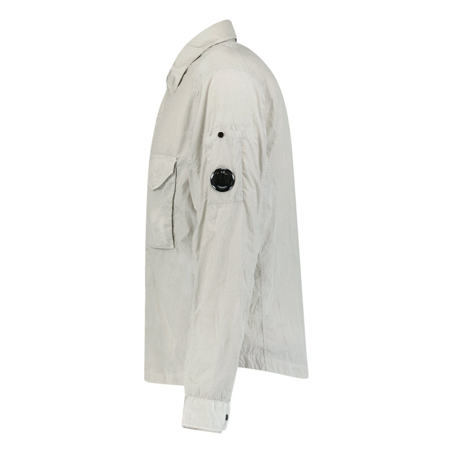 CP Company Lens Chrome Zip-Up Jacket Light Grey — M — Back View