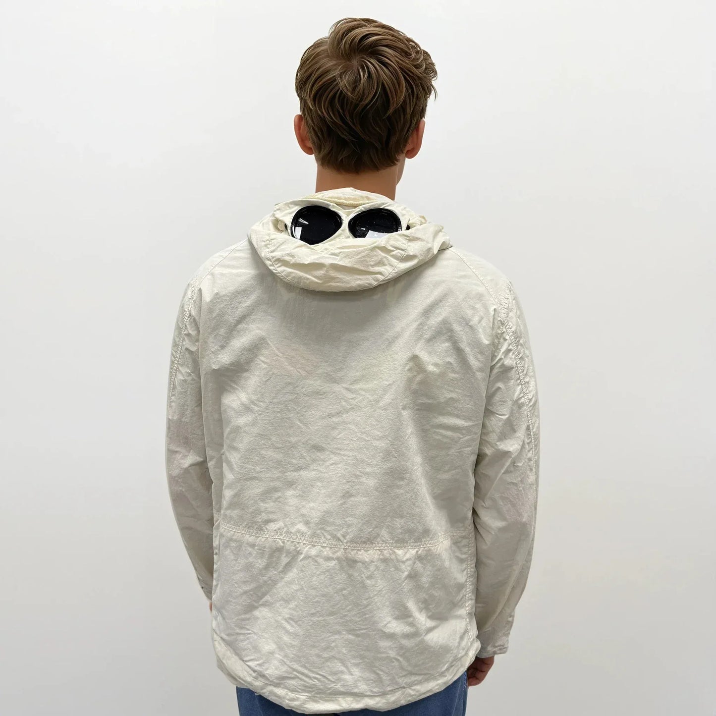 CP Company Pistachio Shell Flatt Nylon Goggle Jacket — S — Top View