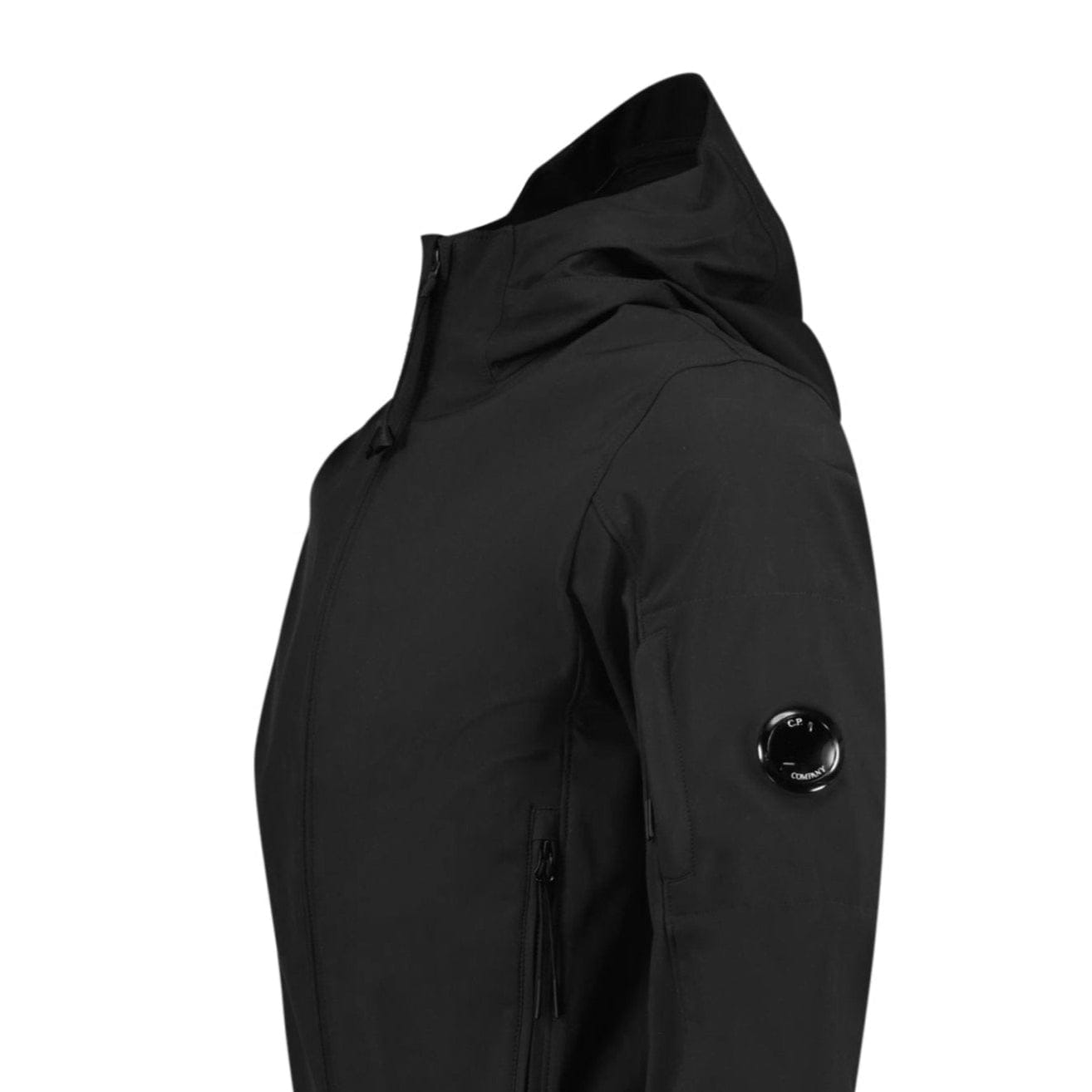 CP Company Softshell Arm Lens Jacket Black — XS — Top View