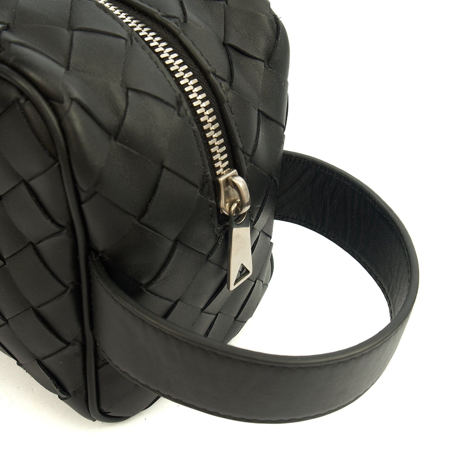 Bottega Veneta Clutch Intrecciato Zip Pouch in Black, Intrecciato Nappa — Lifestyle View