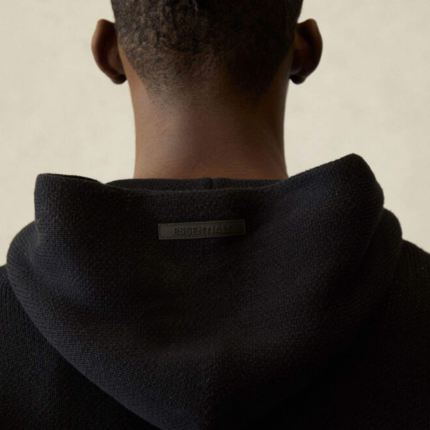 FEAR OF GOD ESSENTIALS Knit Pullover Hoodie Black — XXS — Top View