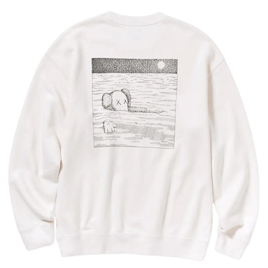 KAWS x UNIQLO UT Graphic Sweatshirt 'White' — XXS — Side View