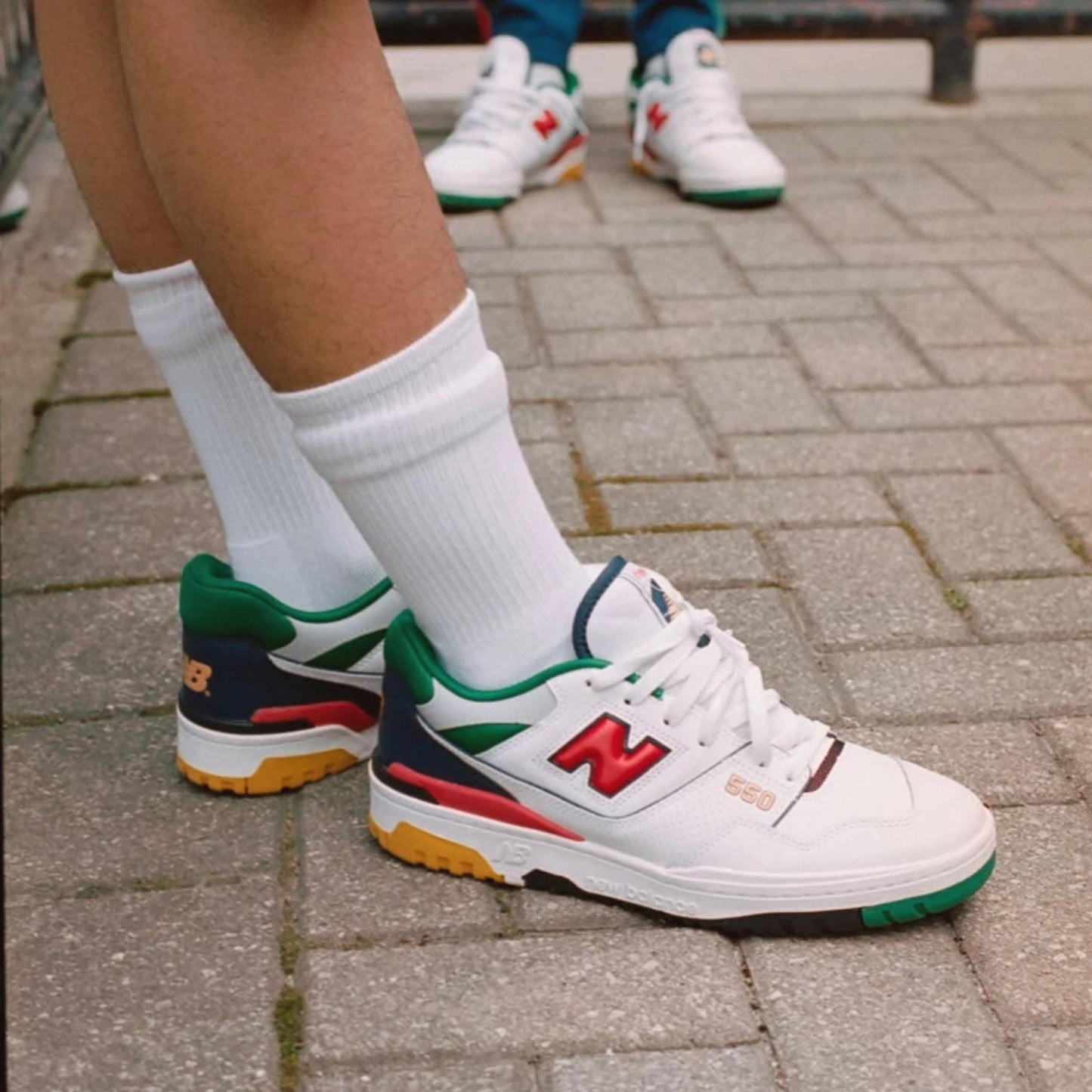 New Balance 550 ‘Oak Leaf Green Red’ — UK 3.5 | EU 36 | US 4 — Lifestyle View
