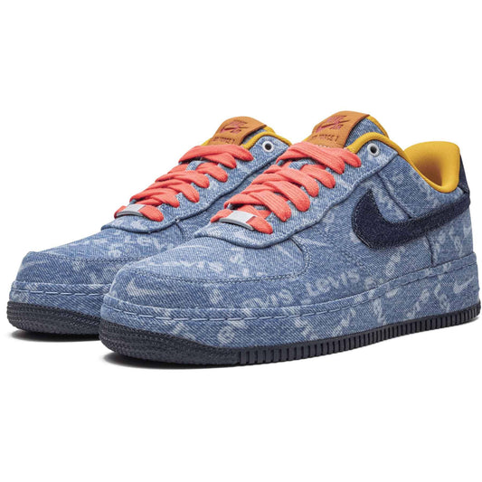 Levi's x Nike By You x Air Force 1 Low 'Exclusive Denim' — UK 3 | EU 35.5 | US 3.5 — Side View