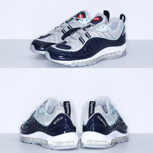 Nike x Supreme Air Max 98 'Blue' — UK 3 | EU 35.5 | US 3.5 — Side View