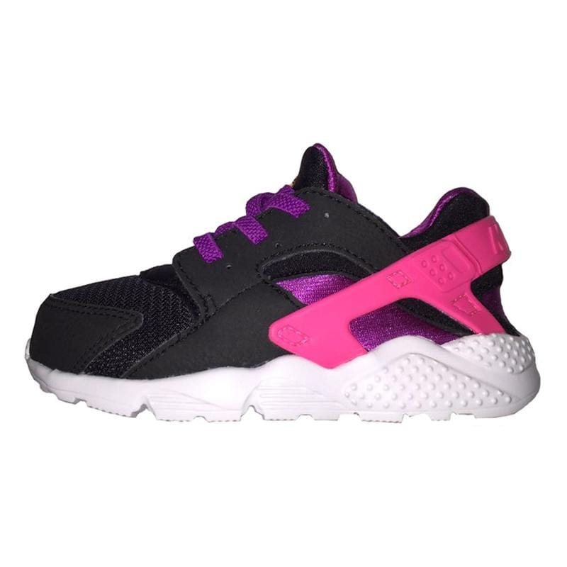 Nike Huarache Run TD Black Total Orange-Bold Berry-Pink Pow — UK 0C | EU 15 | US 0C — Front View