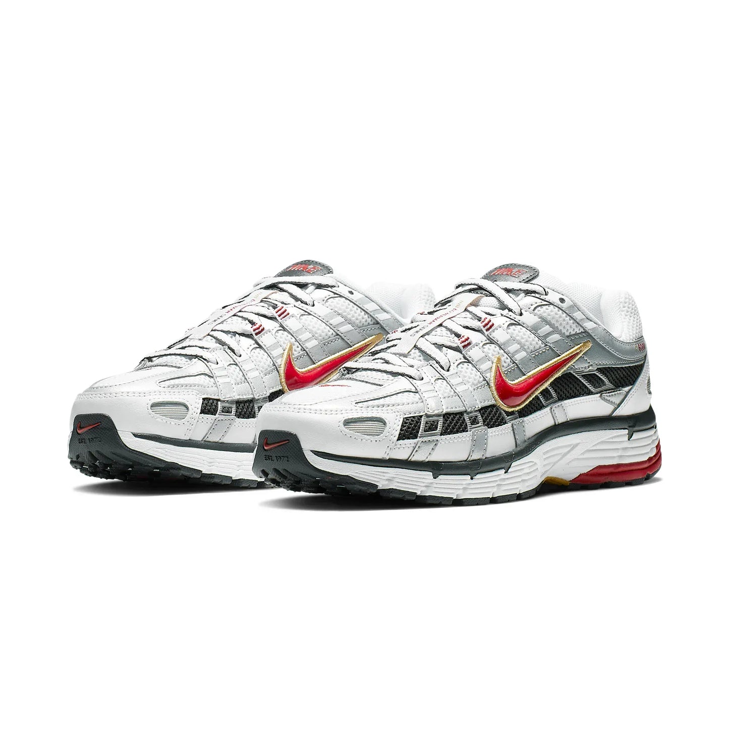Nike P-6000 White Gold Red W — 2.5 UK — Top View