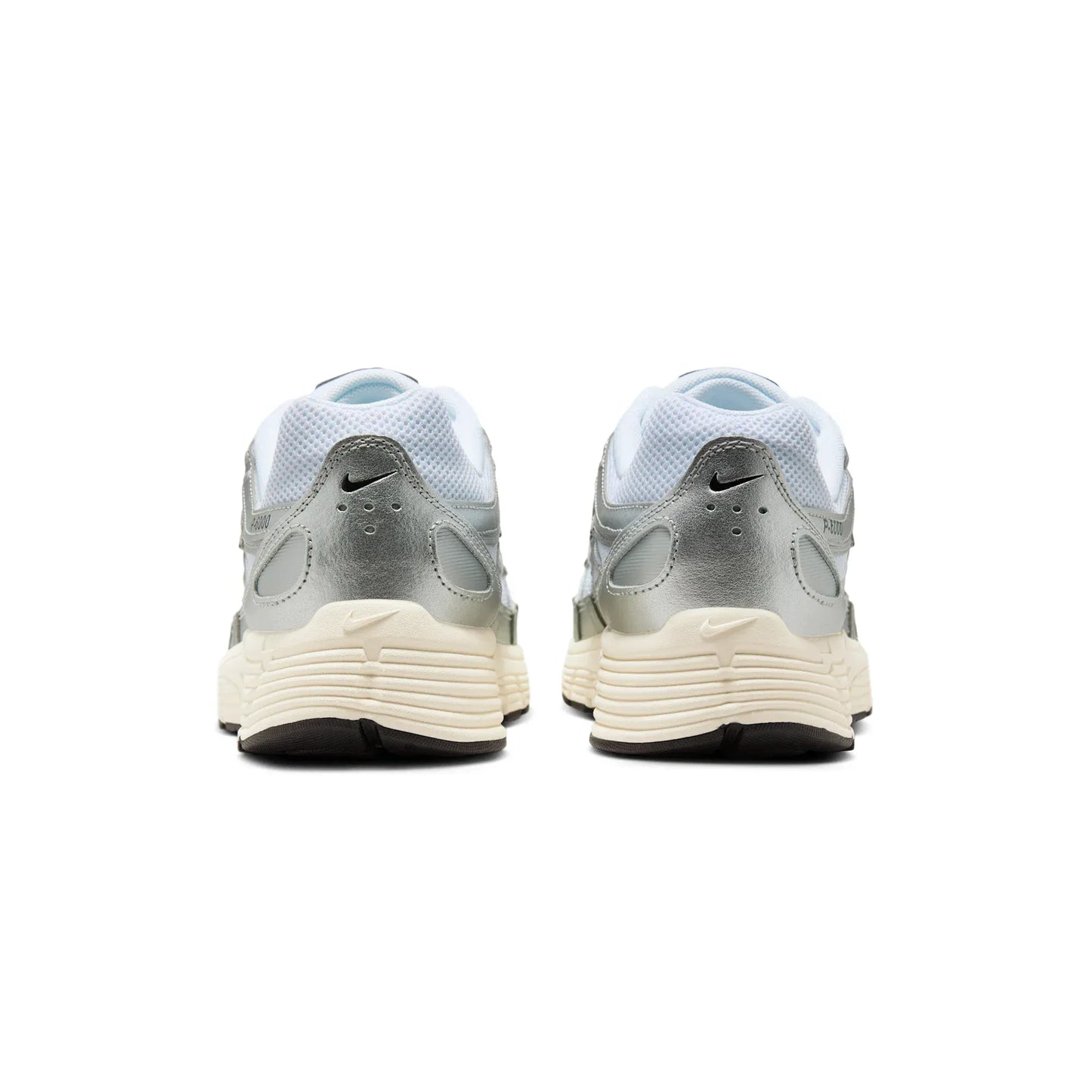 Nike P-6000 White Metallic Silver Flat Silver Black — 3 UK — Top View