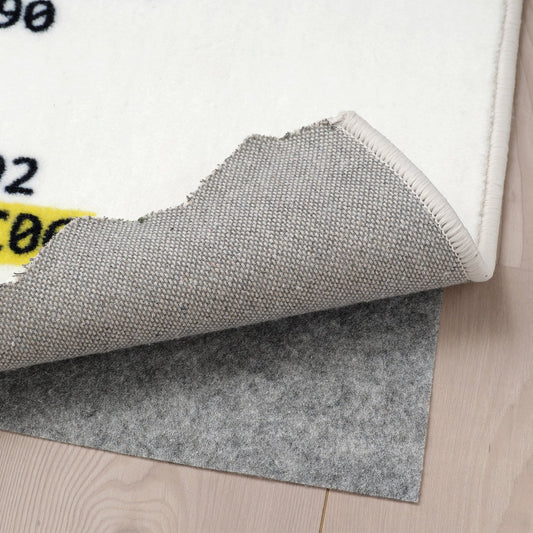 Virgil Abloh x IKEA MARKERAD "RECIEPT" Rug White/Black — Side View