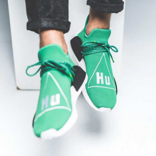 Pharrell Williams x adidas Originals NMD Human Race Green — UK 3.5 | EU 36 | US 4 — Side View