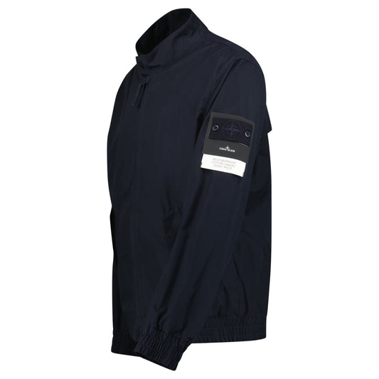 Stone Island Ghost Weatherproof Cotton Canvas Jacket Navy — S — Side View