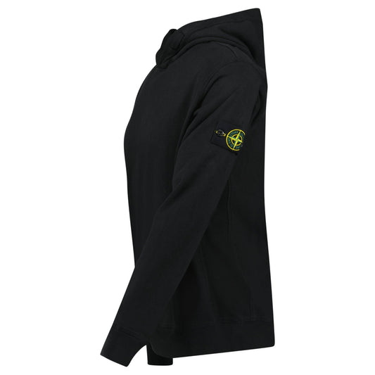 Stone Island ‘Old’ Treatment Hooded Sweatshirt In Black — S — Side View