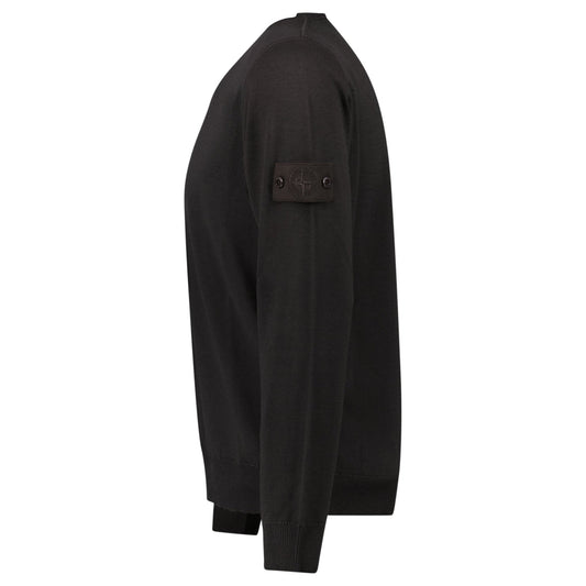 Stone Island Ghost Wool Crew Neck Jumper Dark Brown — S — Side View