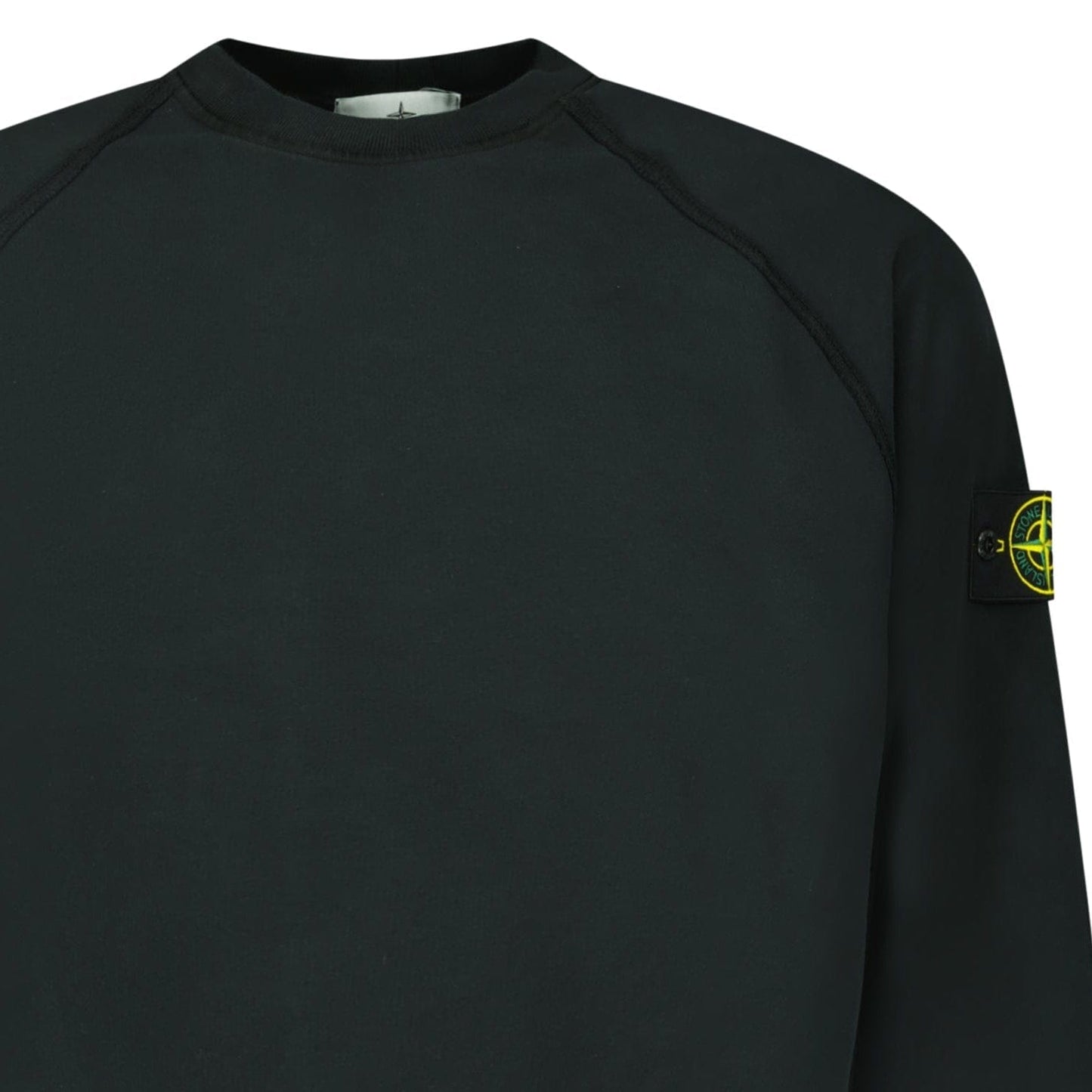 Stone Island Relaxed Fit Crewneck Sweatshirt Black — S — Detail View