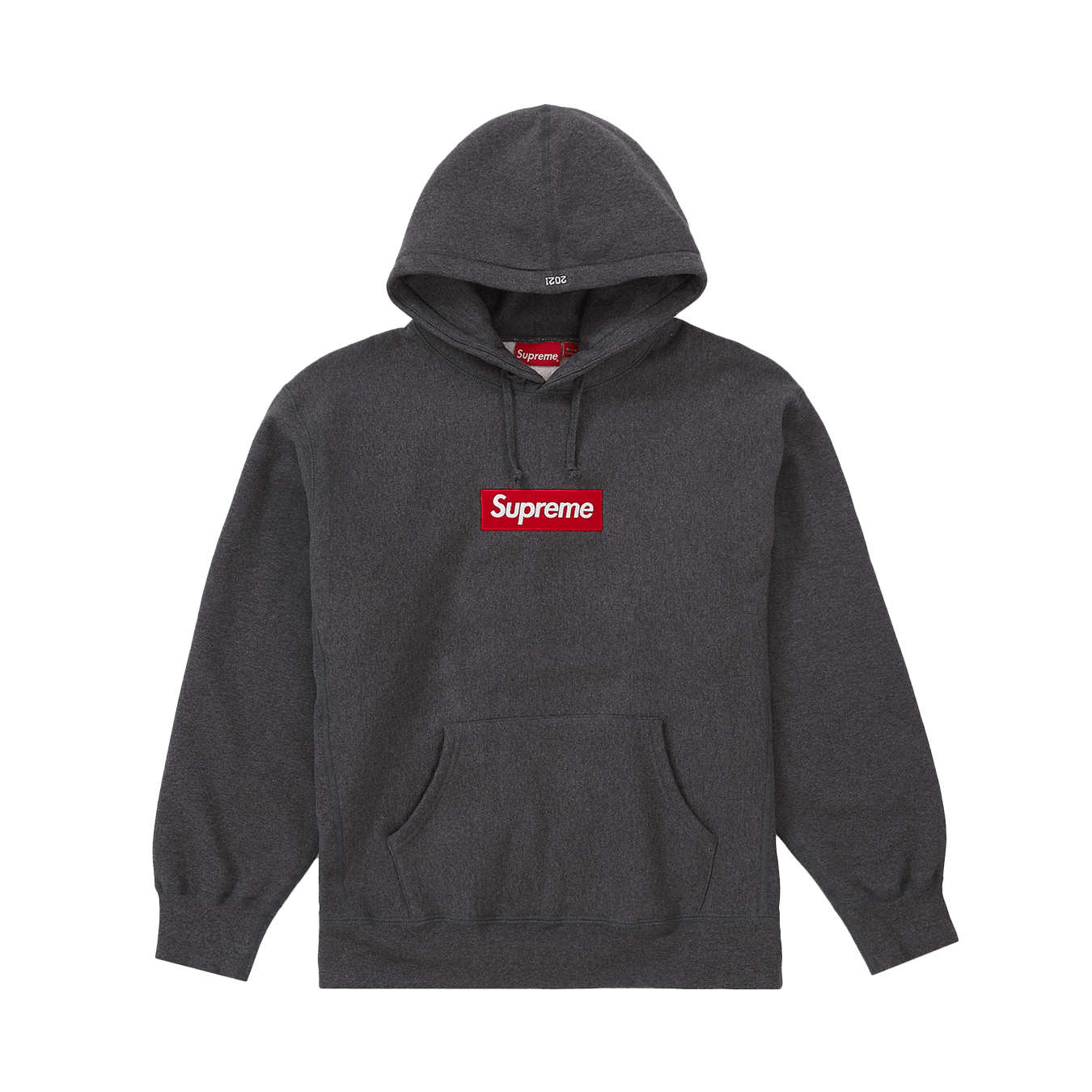 Supreme Box Logo Hooded Sweatshirt 'Charcoal' — XXS — Front View