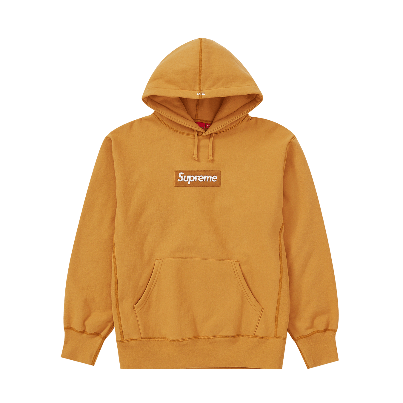 Supreme Box Logo Hooded Sweatshirt 'Light Mustard' — XXS — Front View