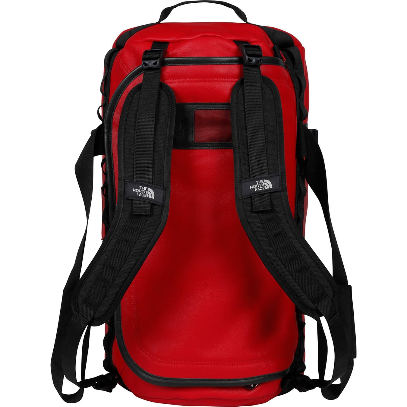 Supreme-The North Face Leather Base Camp Duffel - Red — Side View