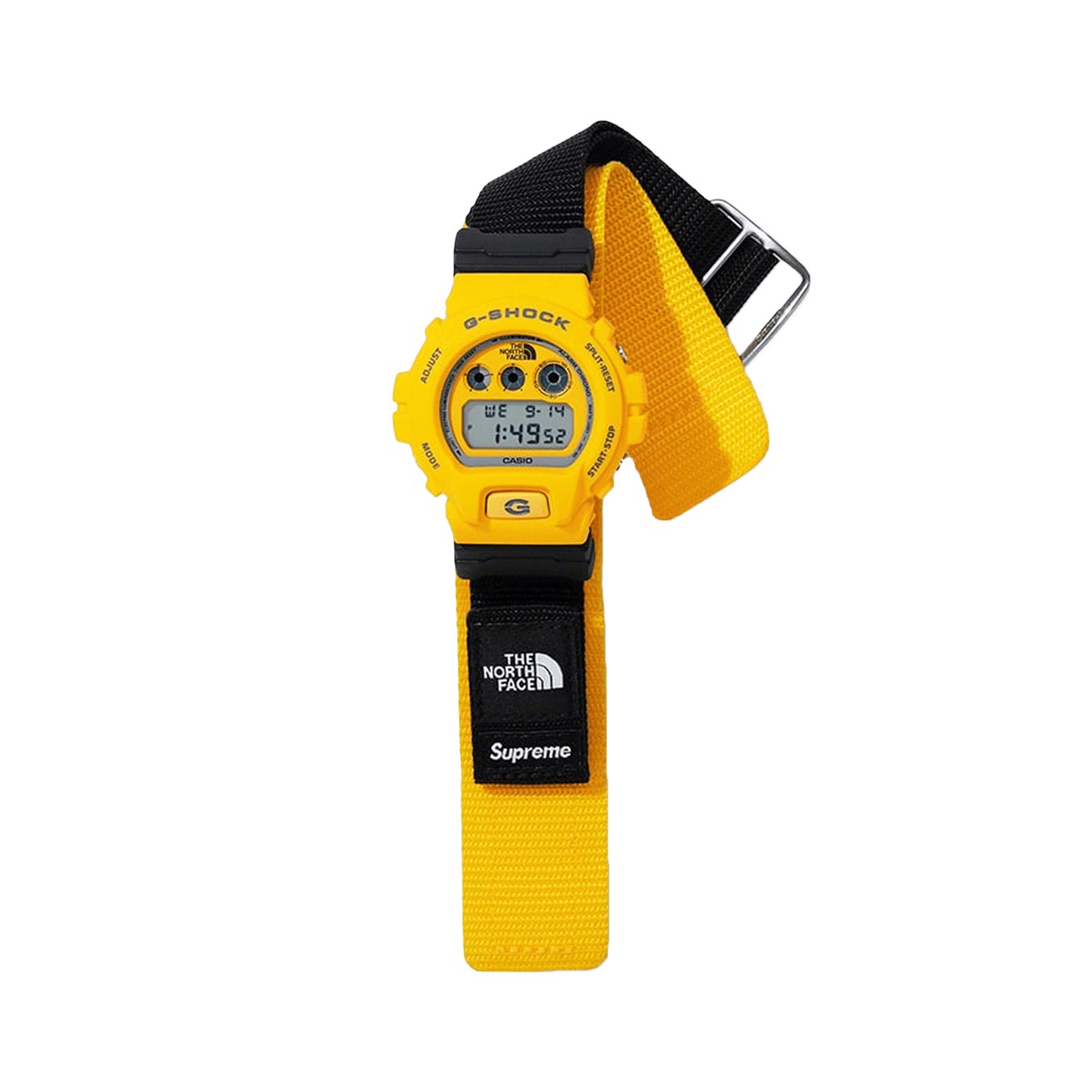 Supreme x The North Face x G-SHOCK Watch 'Yellow' — Front View