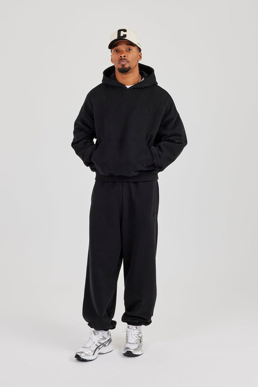 Cernucci Mens Boxy Hoodie - Black — S — Side View