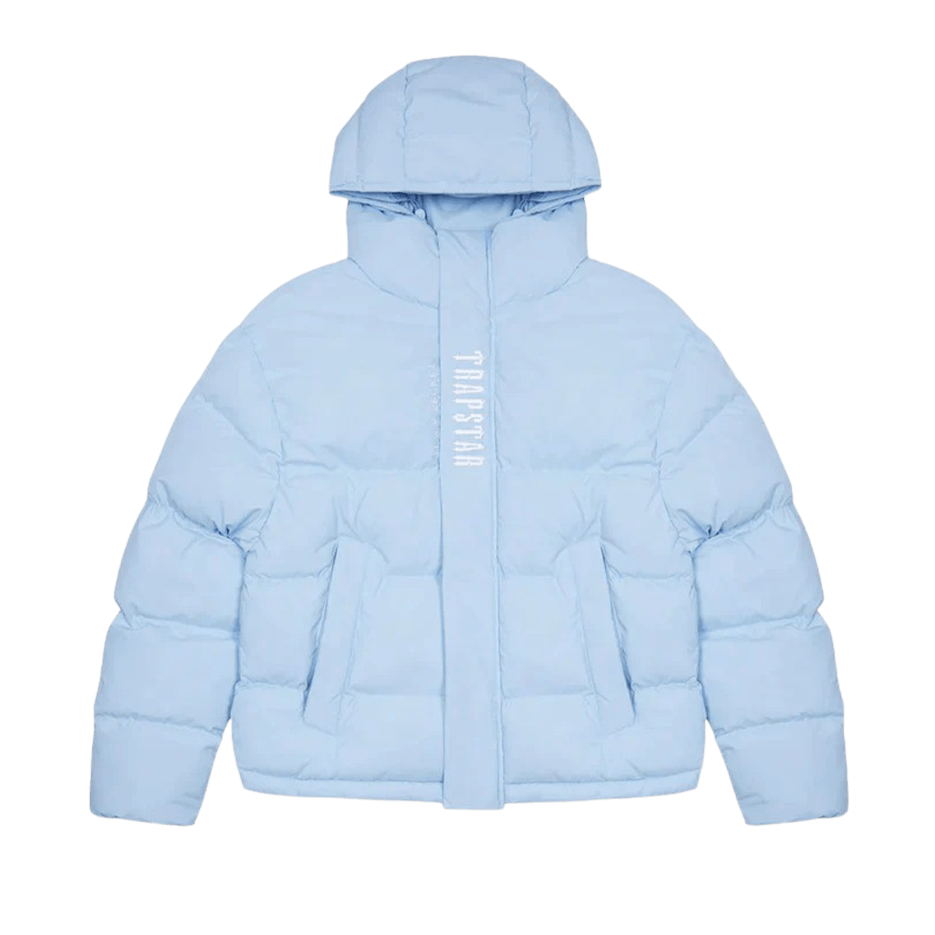 Trapstar Decoded Hooded Puffer 2.0 -Ice Blue — XXS — Side View