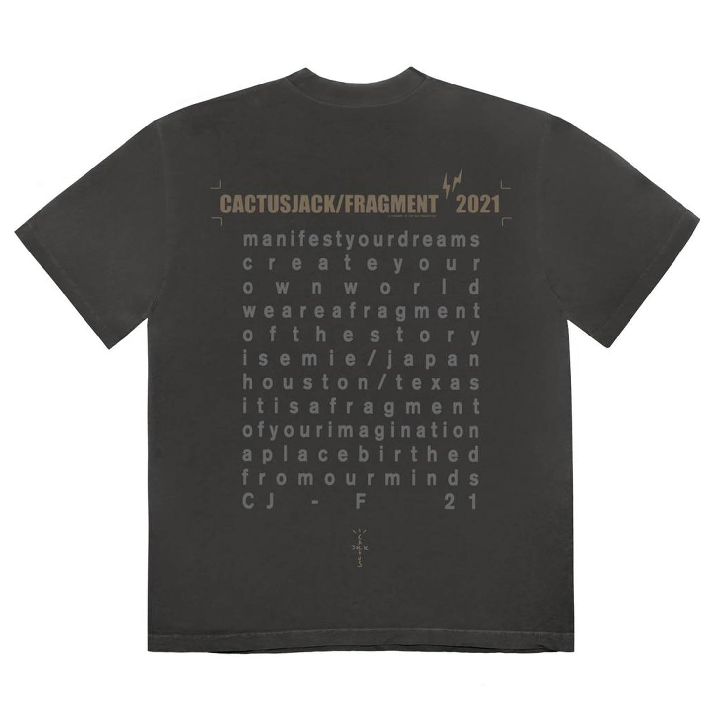 Cactus Jack by Travis Scott For Fragment Create Tee 'Black' — XXS — Side View