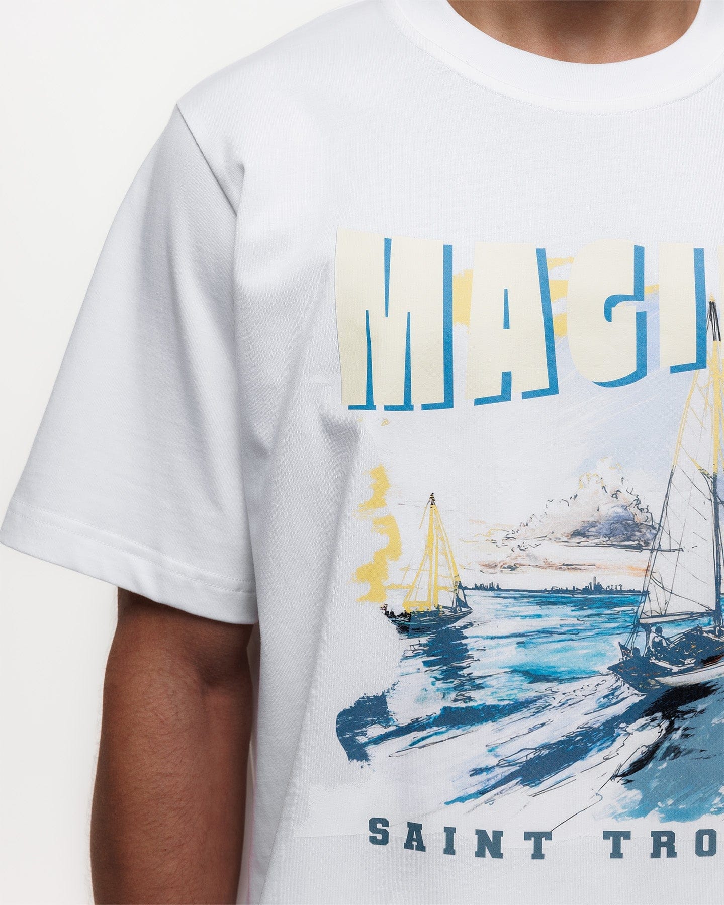 Magiri Voyage Printed T-Shirt 'White' — White — Size S — Lifestyle View