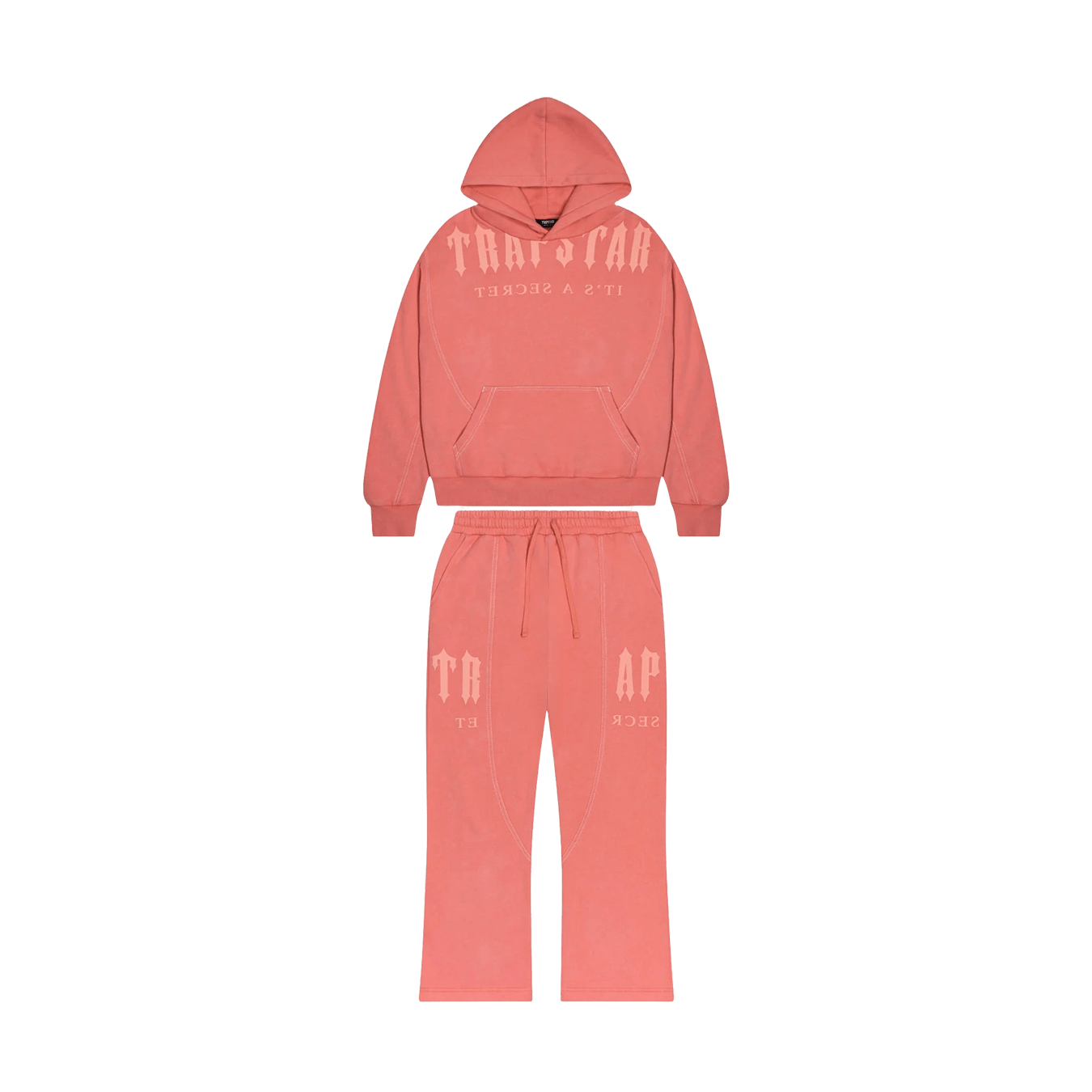 Trapstar Deconstructed Decoded Tracksuit- Coral — XXS — Front View