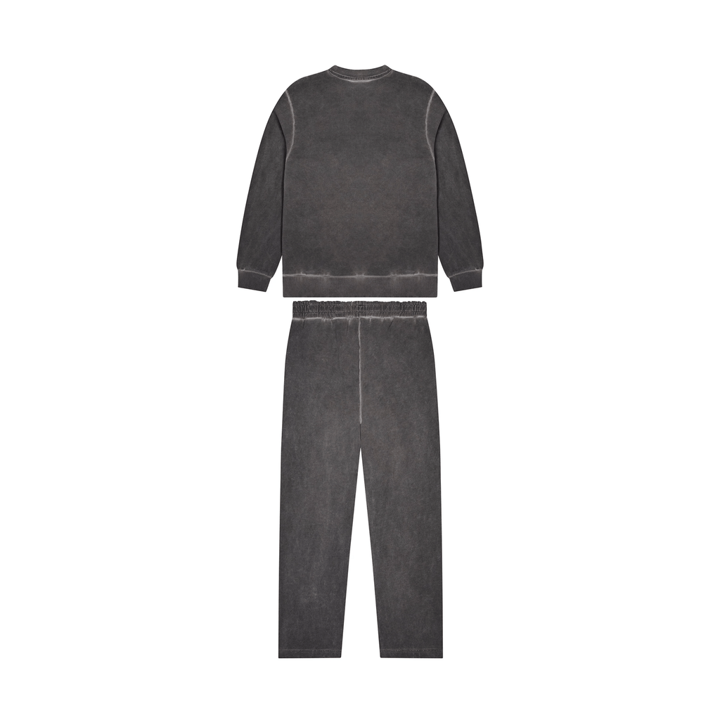 Trapstar Deconstructed Decoded Oil Wash Crew Tracksuit- Grey — XXS — Side View