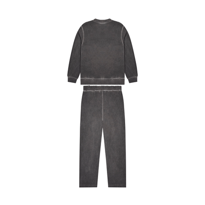 Trapstar Deconstructed Decoded Oil Wash Crew Tracksuit- Grey — XXS — Side View