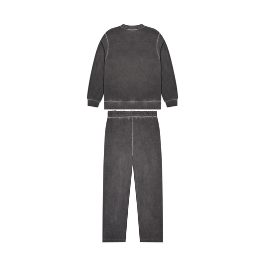 Trapstar Deconstructed Decoded Oil Wash Crew Tracksuit- Grey — XXS — Side View
