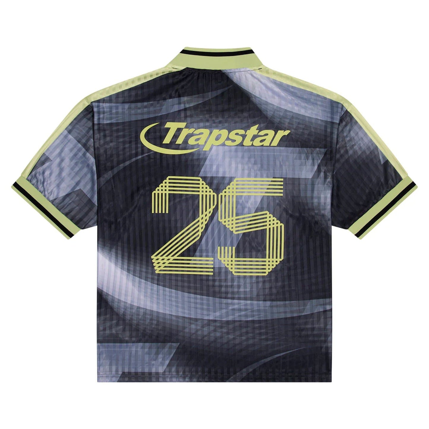Trapstar Hyperdrive SS Football Jersey 'Black/Neon' — XXS — Side View