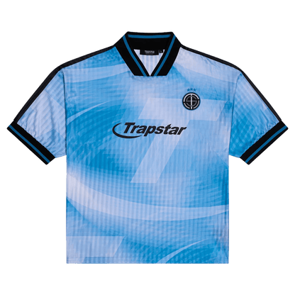 Trapstar Hyperdrive SS Football Jersey 'Blue/Black' — XXS — Front View